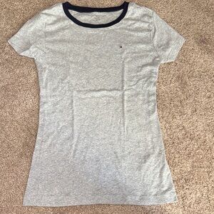 Tommy Hilfiger Heather Gray Tee with Navy Trim